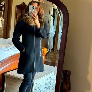 SOIA & KYO fur trimmed wool jacket!